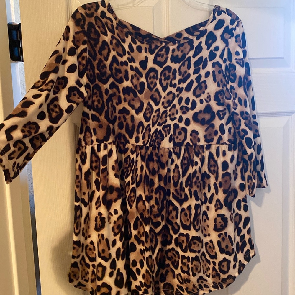 Leopard baby doll top